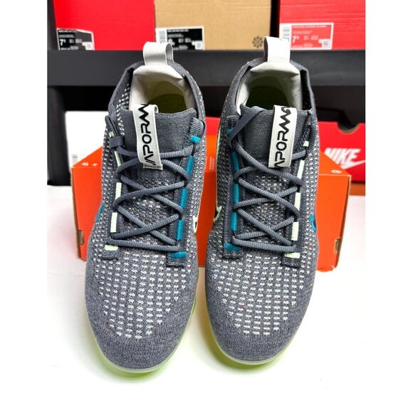 6 Youth Nike Air VaporMax 2021 FK DB1550-009 Grey Black Volt GS - Picture 4 of 5